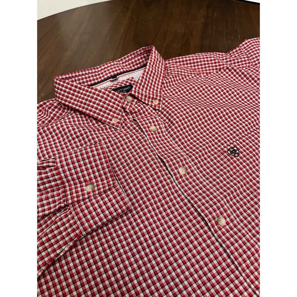 Ariat Pro Series Shirt Mens 3XL Red Plaid Long Sleeve Button Down Western